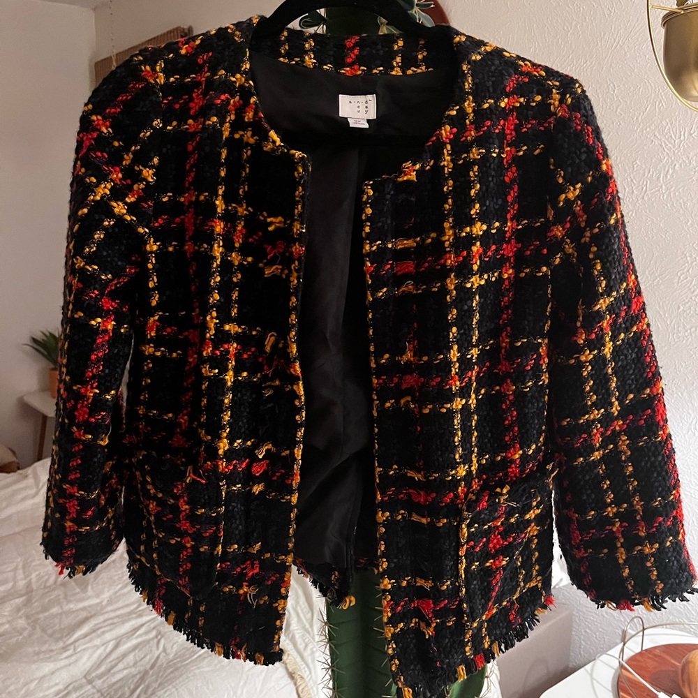 A NEW DAY Tweed Open-Front Blazer | Size XS